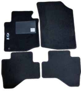 Kit 4 Tapis de sol Auto pour CITROEN C1 de 2005 à 2014, avec sigle C1, moquette noire et clips, Neuf