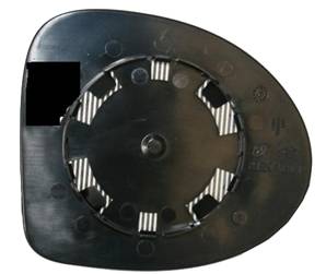 Miroir Glace rétroviseur gauche pour RENAULT TWINGO II phase 1, 2007-2011, asphérique, à clipser