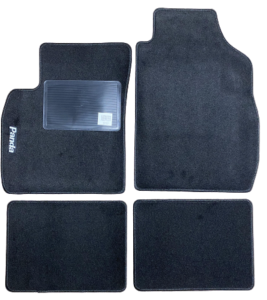 Kit 4 Tapis de sol Auto pour FIAT PANDA de 2003 à 2008, avec sigle PANDA, moquette noire, Neuf