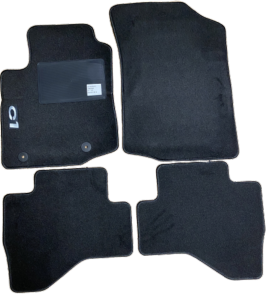 Kit 4 Tapis de sol Auto pour CITROEN C1 depuis 2014, avec sigle C1, moquette noire et clips, Neuf