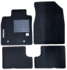 Kit 4 Tapis de sol Auto pour DACIA SANDERO I, 2008-2012, avec sigle SANDERO, moquette noire, avec CLIPS, Neuf