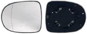 Miroir Glace rétroviseur gauche pour RENAULT CLIO III phase 2, 2009-2012, asphérique, à clipser