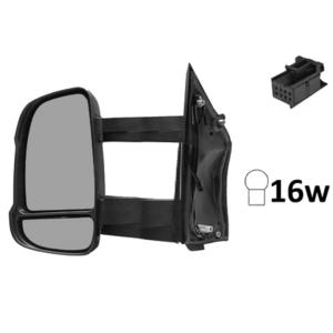 Rétroviseur gauche manuel pour CITROËN JUMPER II phase 2 2014-2023, bras long, feu clignotant orange (16W), Neuf