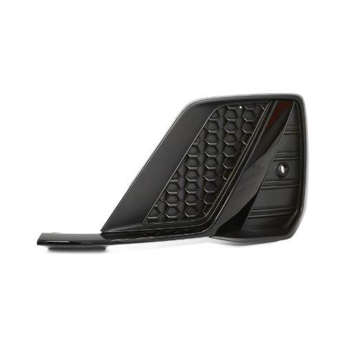 Grille gauche pare-chocs avant pour AUDI A1 II depuis 2018, avec moulure noire brillante, sans siège antibrouillard, trous radar, Mod. S-LINE, noire, Neuve