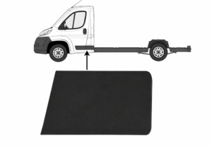 Moulure laterale gauche pour PEUGEOT BOXER depuis 2018, noire, empattement moyen avec kit adhesif double face version plateau, modele depuis 2018->, Neuve