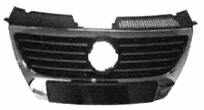 Grille radiateur centrale pour VOLKSWAGEN PASSAT B6 2005-2010, profils chromés, cadre chromé, Neuve