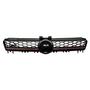 Grille calandre centrale supérieure pour VOLKSWAGEN GOLF VII GTI phase 1, 2013-2016, noire, profil rouge, Neuve