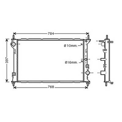 Radiateur de refroidissement moteur pour FORD TOURNEO CONNECT I ph.1 2002-2006, OEM: 1365996, Neuf