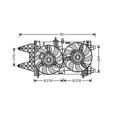 Ventilateur Radiateur moteur pour FIAT PUNTO II ph.1 1999-2003, OEM: 46742536, Neuf