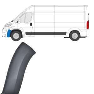 Embout - Tour d'aile avant gauche pour PEUGEOT BOXER II ph.2 2014-2023, partie avant, noire, Neuf