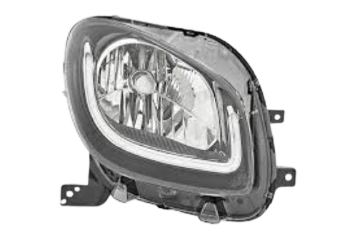 Phare droite pour SMART FORTWO 2014-2019,avec feu de jour H4 à LED, pond noire, unité de contrôle, registre Mod. HIGH-LINE, Neuf 