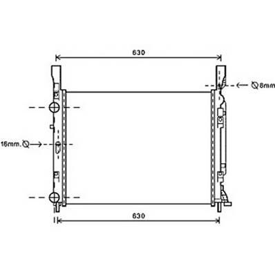 Radiateur de refroidissement moteur pour MERCEDES CITAN 2012-2021 (W415), OEM: 4155000002, Neuf