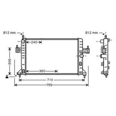 Radiateur de refroidissement moteur pour OPEL CORSA C ph.1 2000-2003, OEM: 1300233, Neuf