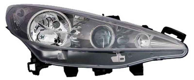 Phare Optique avant droit PEUGEOT 207 CC phase 1, 2007-2009, noir