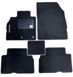 Kit 5 Tapis de sol Auto pour RENAULT SCENIC de 2009 à 2016, avec sigle SCENIC, avec CLIPS, Neuf