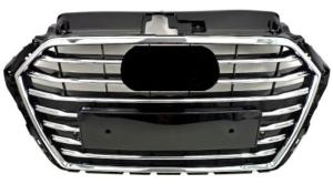 Grille pour AUDI A3 III phase 2 (3 portes) 2016-2020,chromèe, noir brillante, avec capteurs, Neuve