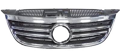 Grille radiateur centrale pour VOLKSWAGEN TIGUAN I ph. 1 2007-2011, chromée noir, pare chocs avant