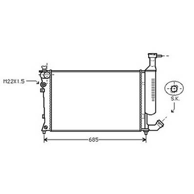 Radiateur de refroidissement moteur pour PEUGEOT PARTNER I ph.1 1996-2002, OEM: 1330E1, Neuf