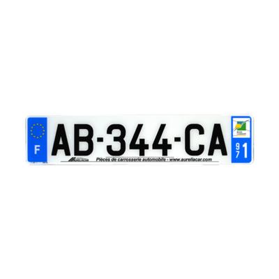 Plaque d'immatriculation AUTO LOGO PUBLICITE AURELIACAR en plexiglas homologuée 52x11cm