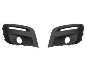 Kit 2 grilles de calandre pour PEUGEOT PARTNER II ph.3 2015-2018, trous antibrouillards, noir