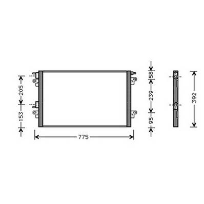 Condenseur de Climatisation pour RENAULT LAGUNA II ph.2 2005-2007, OEM: 8200332852, Neuf