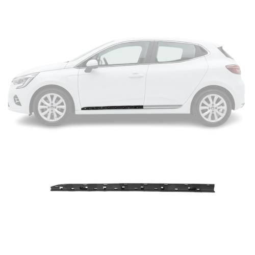 Moulure porte avant gauche pour RENAULT CLIO V phase 1, 2019-2023, trous profil, noire, baguette Neuve
