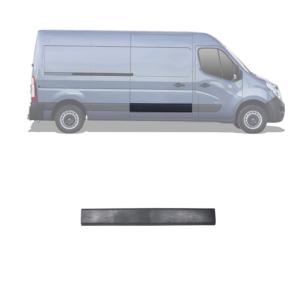 Moulure baguette centrale sur porte latérale droite pour RENAULT MASTER III phase 2, 2014-2019, châssis moyen/long, Noire 146.5 cm, Neuve