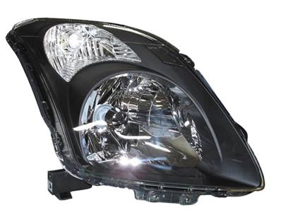 Phare Optique avant droit pour SUZUKI SWIFT, 2005-2010, H4, corps noir, Neuf