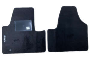 Kit 2 Tapis de sol Auto pour CITROEN JUMPY de 2007 à 2016, avec sigle JUMPY, moquette noire et clips, Neuf