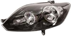 Phare Optique avant gauche pour VOLKSWAGEN GOLF PLUS phase 2, 2009-2014, H7+H15, noir, Neuf
