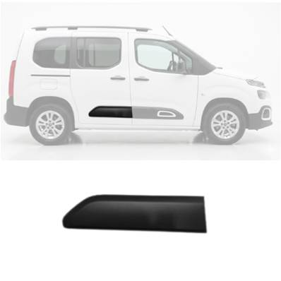 Moulure latérale arrière droite pour FIAT DOBLO III phase 2 depuis 01/2024, noire, avec clips de montage, Neuve