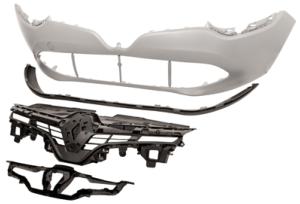 Pare chocs avant pour RENAULT CLIO IV phase 1, 2012-2016, complet avec grille et spoiler, à peindre