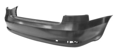 Pare-chocs arrière pour SKODA OCTAVIA II phase 2 2009-2013, noir lisse, avec cache crochet, avec échappement double à gauche, Mod. 4 porte, Neuf à peindre