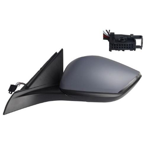 Rétroviseur éxterieur gauche électrique pour PEUGEOT 308 III phase 1 T9 depuis 2021, dégivrant, rabattable électriquement, feu clignotant à led, lumiere de courtoisie, 10 pins, Neuf à peindre
