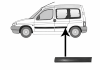 Moulure baguette latérale sur porte arrière gauche pour CITROËN BERLINGO I phase 1, 1996-2002, Noire, sans clips, Neuve