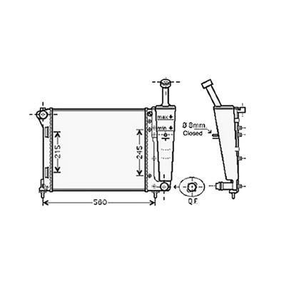 Radiateur de refroidissement moteur pour FIAT PANDA III depuis 2012, OEM: 51934449, Neuf