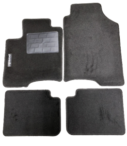 Kit 4 Tapis de sol Auto pour FIAT PANDA depuis 2012 avec sigle PANDA moquette noire Neuf