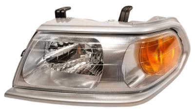 Phare optique avant gauche électrique pour MITSUBISHI PAJERO SPORT 1999-2004, H4, sans moteur, gris, bord chromé, Neuf