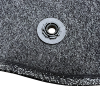 Kit 2 Tapis de sol Auto pour PEUGEOT PARTNER VP/FOURGON II, 2008-2018 (B9), avec sigle PARTNER, moquette noire et clips, Neuf