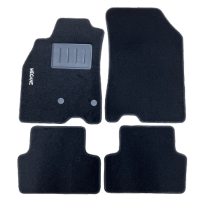 Kit 4 Tapis de sol Auto pour RENAULT MEGANE de 2008 à 2016, avec sigle MEGANE, avec CLIPS, Neuf