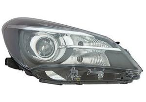 Phare Optique avant droit pour TOYOTA YARIS III phase 2, 2014-2016, HIR 2, réglage électrique, fond noir, Neuf