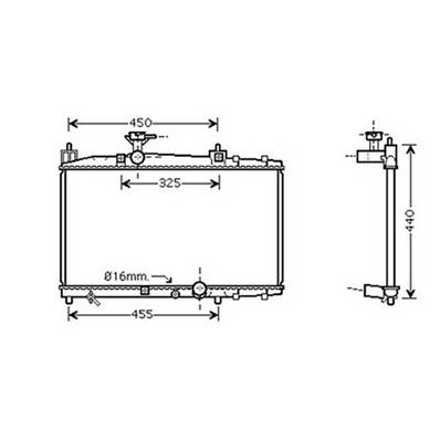Radiateur de refroidissement moteur pour TOYOTA YARIS I ph.1 1999-2003, OEM: 1640033070, Neuf