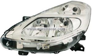 Phare Optique avant gauche pour RENAULT CLIO 3 phase 2, 2009-2012, H7+H7, fond chromé, Neuf