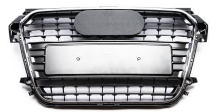 Grille radiateur pour AUDI A1 2010-2014, grise, avec cadre chromée, Neuve