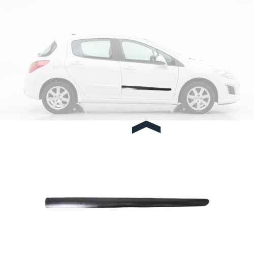 Moulure porte avant droite pour PEUGEOT 308 I phase 2, 2011-2013, noire lisse, Mod. 5 portes, Neuve