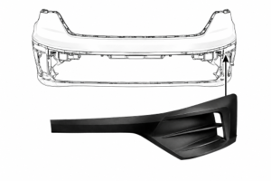 Moulure pare chocs avant gauche pour RENAULT TRAFIC depuis 2021, noire, Neuf.