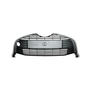 Grille calandre centrale supérieure pour TOYOTA YARIS III phase 2, 2014-2016, noire, moulure chromée