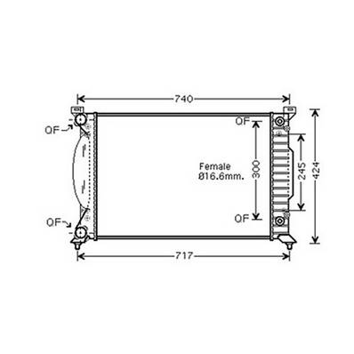 Radiateur de refroidissement moteur pour AUDI A6 II ph.2 2001-2004, OEM: 8E0121251AQ, Neuf