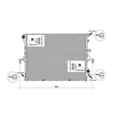 Radiateur de refroidissement moteur pour AUDI Q7 I ph.2 2009-2015, OEM: 7L6121253C, Neuf