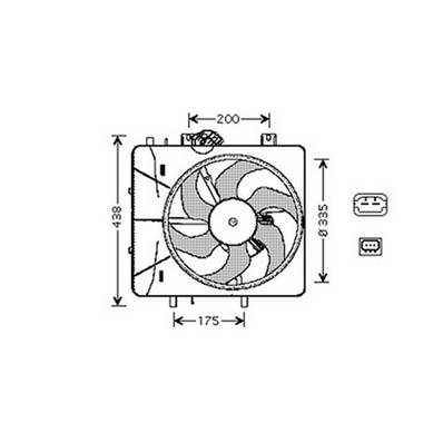Ventilateur Radiateur moteur pour CITROËN C3 I ph.1 2002-2005, OEM: 1253C6, Neuf